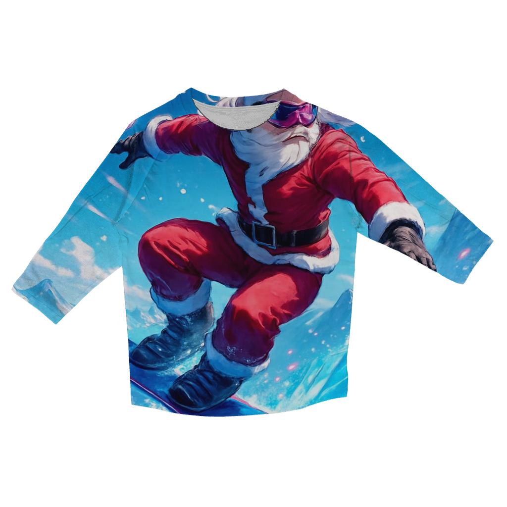 Snowboard Santa Air fashion 3/4 sleeve shirts