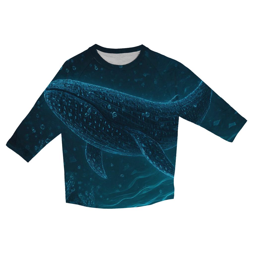 Random Binary Whale custom 3/4 sleeve shirts