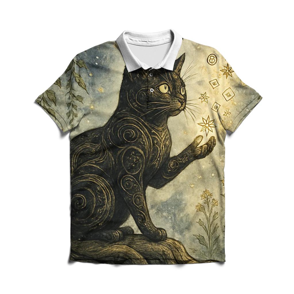 Botanical Witch Familiar stylish collar polo tees