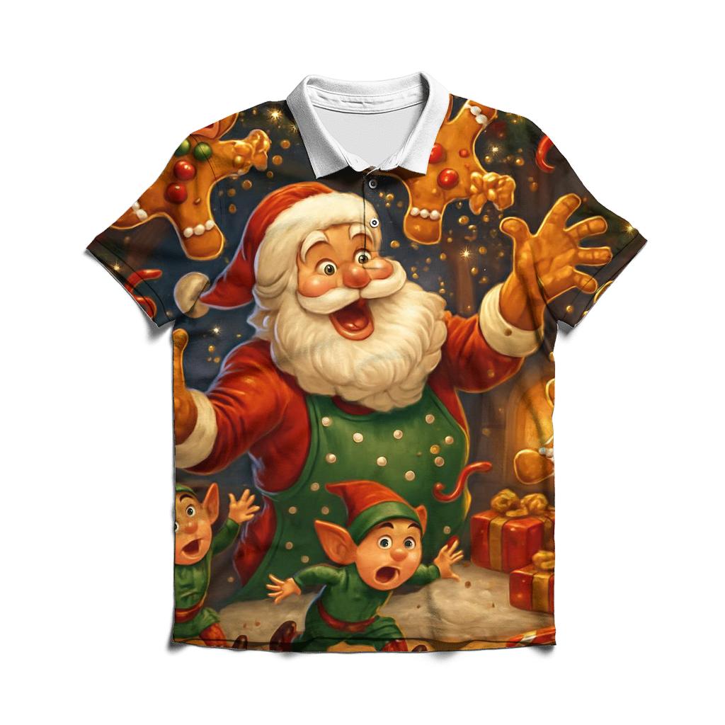 Santas Chaotic Cookie Lab casual sports polo shirts