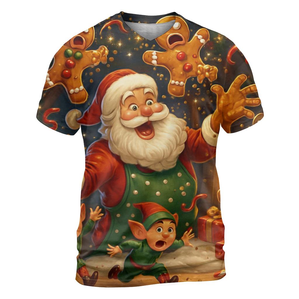 Santas Chaotic Cookie Lab custom all-over print shirts