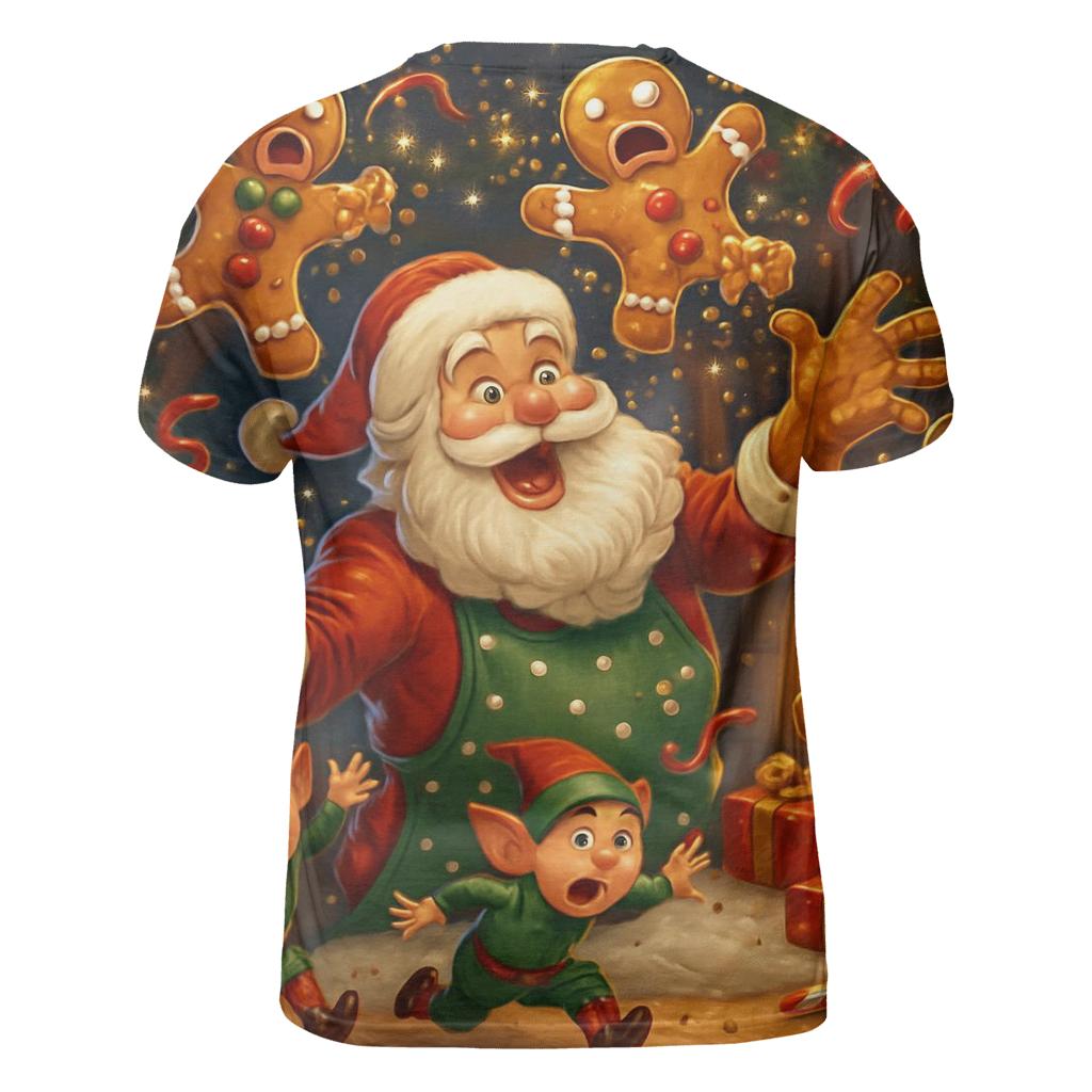 Santas Chaotic Cookie Lab custom all-over print shirts
