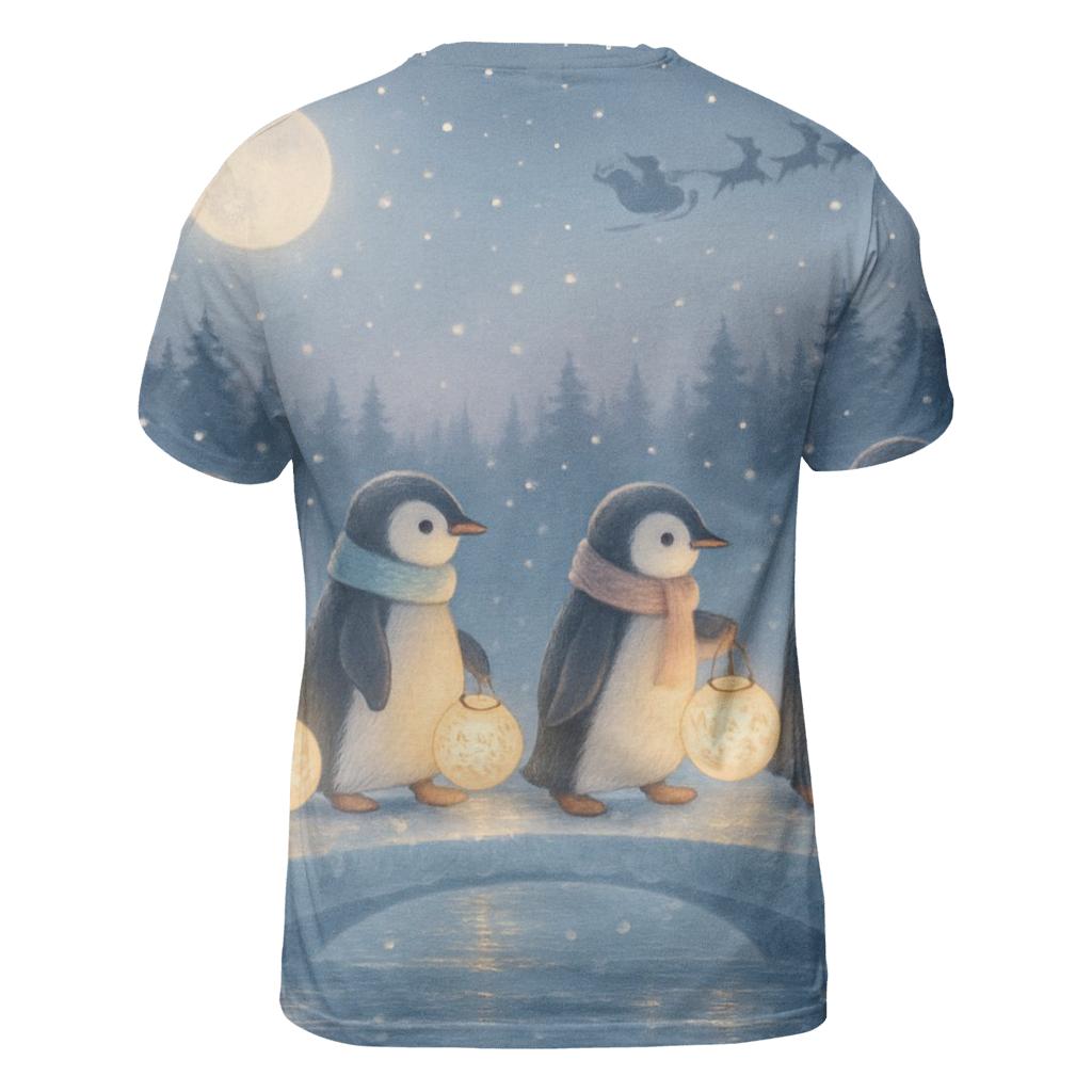 Penguin Lantern Procession trendy printed shirt styles