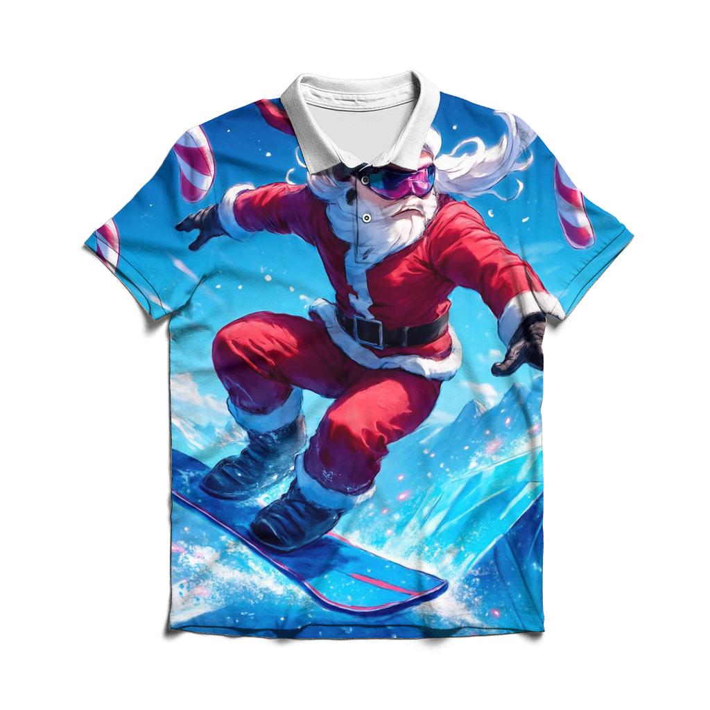Snowboard Santa Air casual sports polo shirts