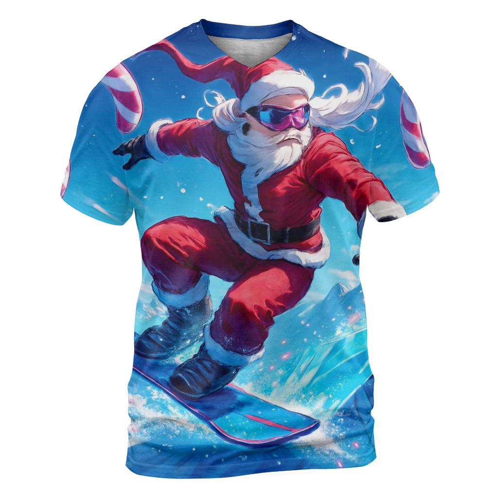 Snowboard Santa Air statement graphic shirts