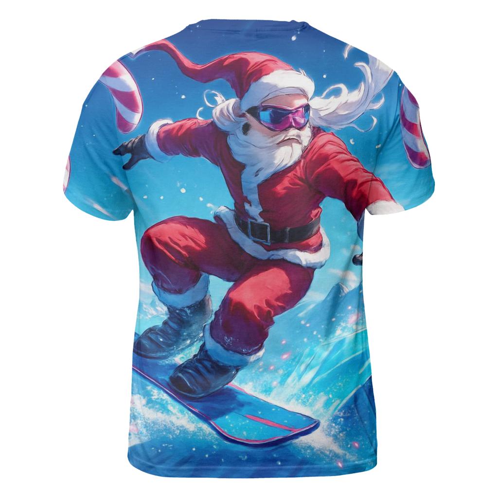 Snowboard Santa Air statement graphic shirts
