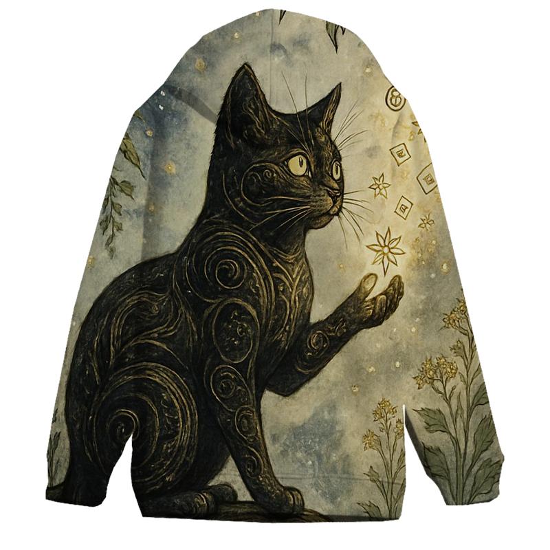Botanical Witch Familiar printed hoodies