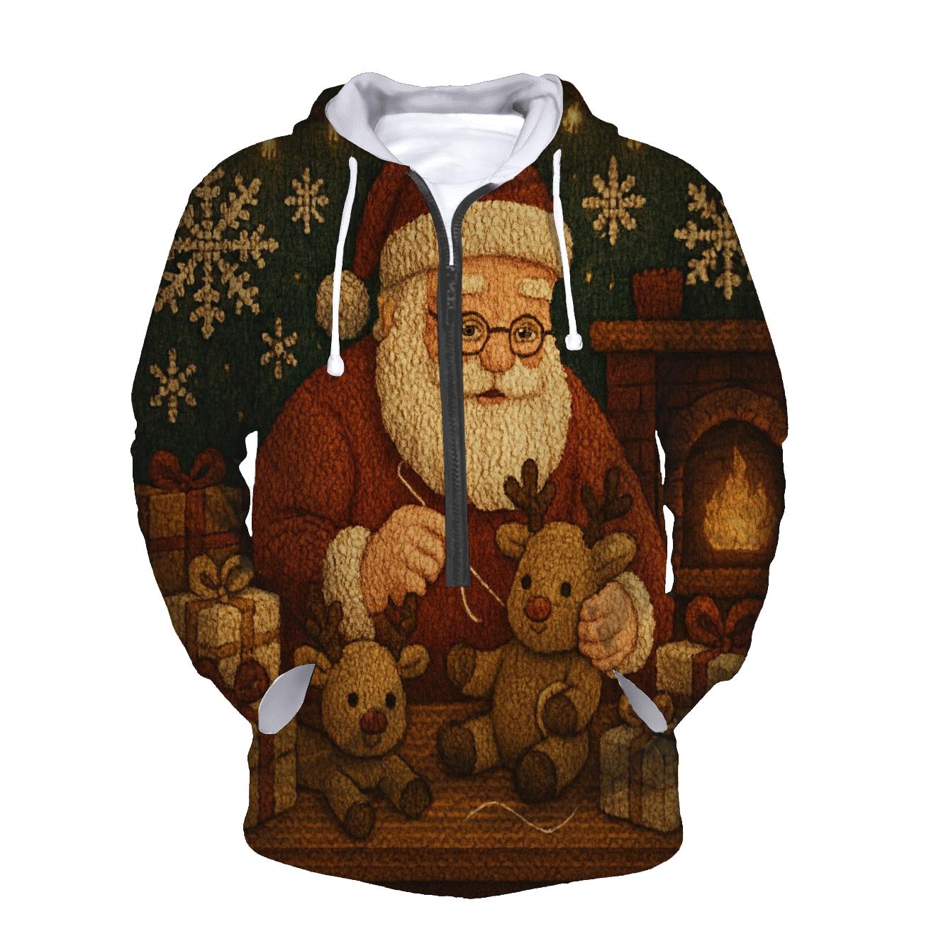 Patchwork Workshop Santa embroidered hoodies