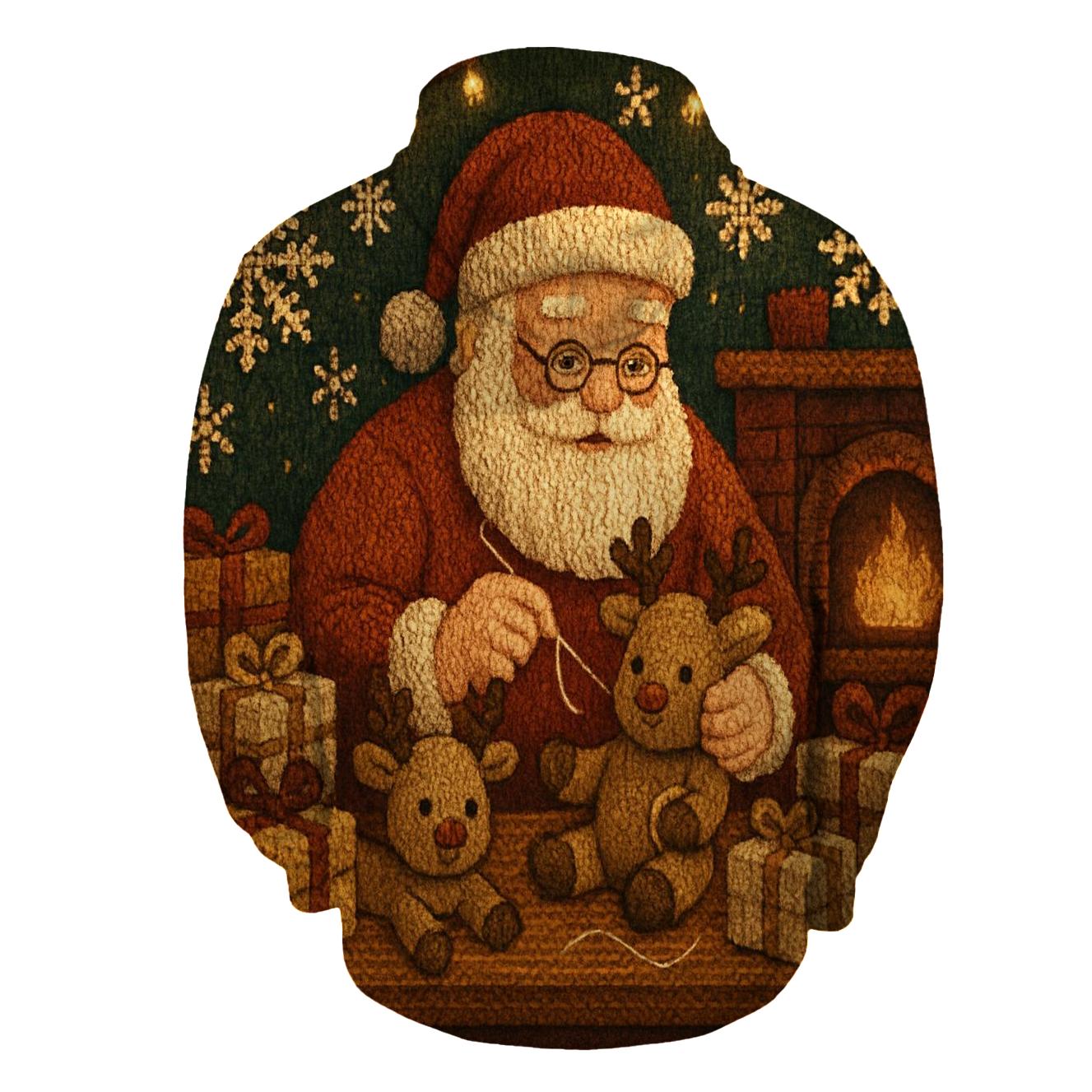 Patchwork Workshop Santa embroidered hoodies