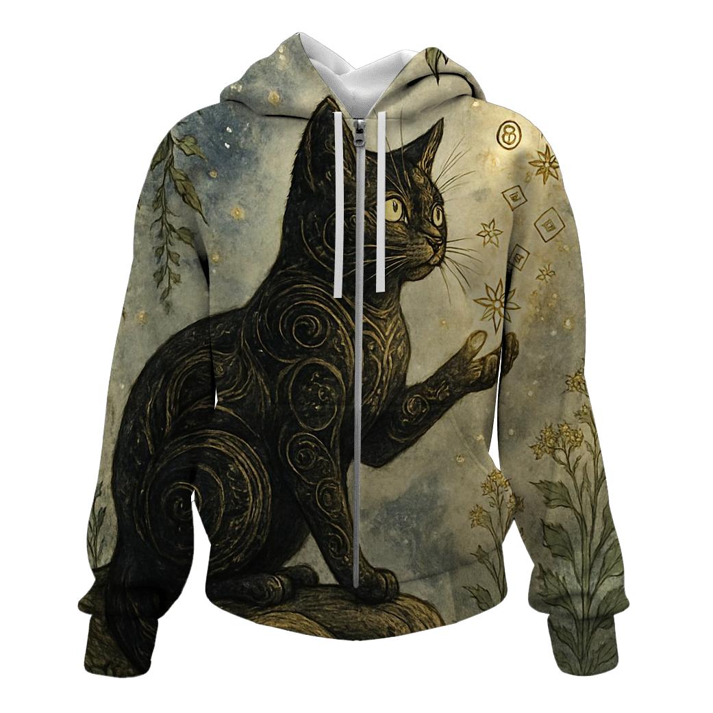 Botanical Witch Familiar graphic hoodies