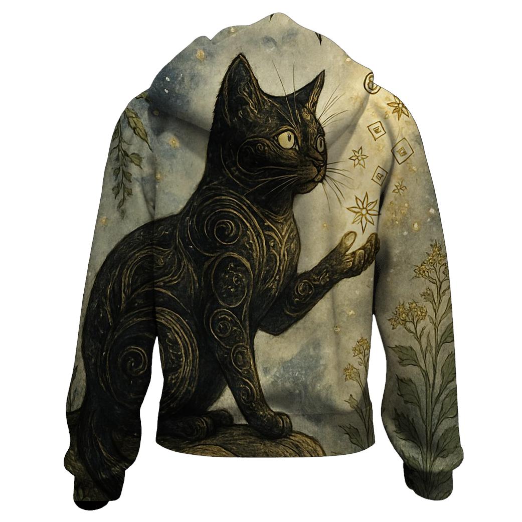 Botanical Witch Familiar graphic hoodies