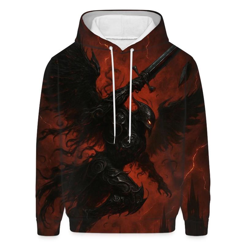 Raven Knight Of The Blackened Sky embroidered hoodies