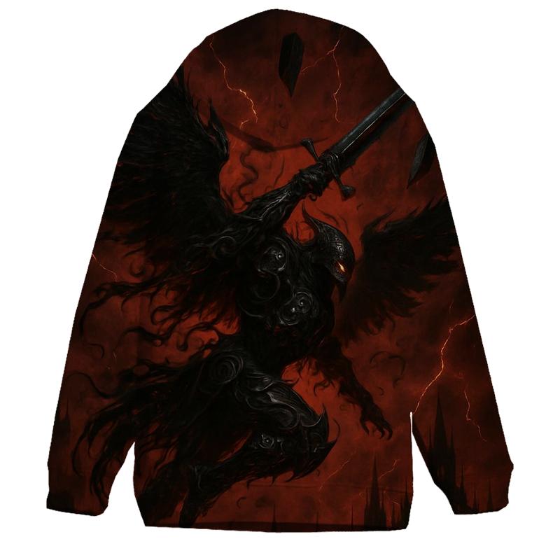 Raven Knight Of The Blackened Sky embroidered hoodies