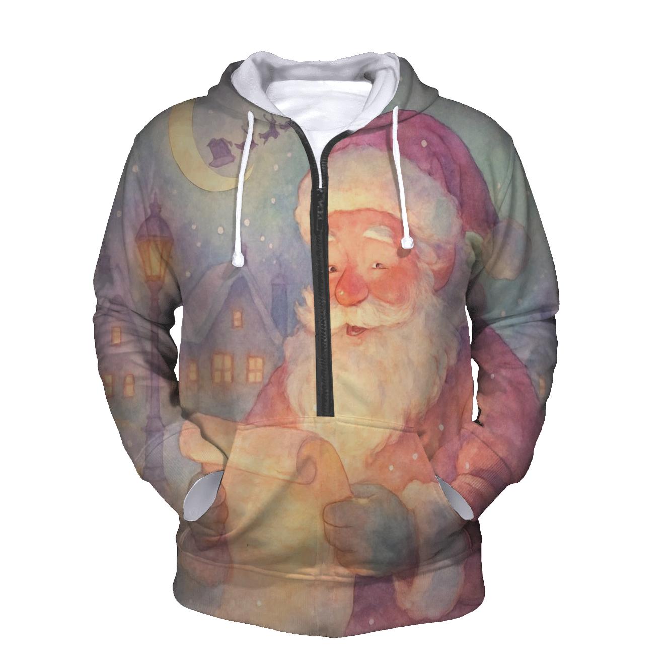 Storybook Moonlight Santa hoodie designs