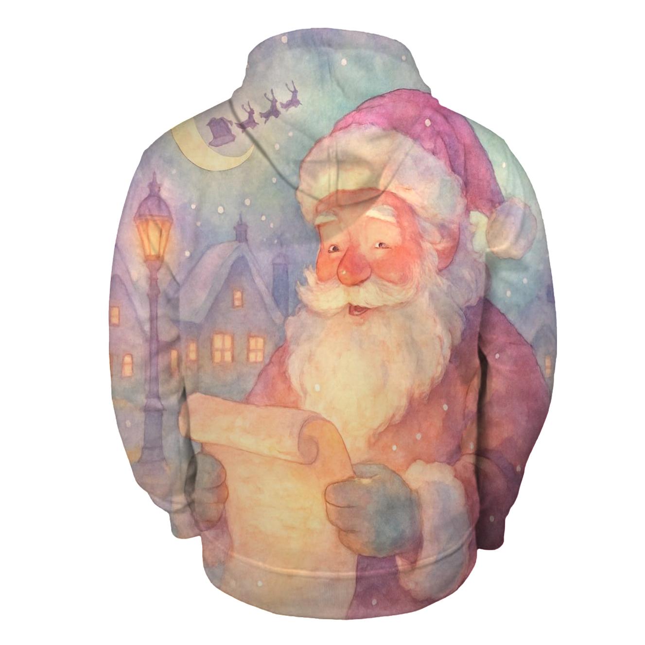 Storybook Moonlight Santa hoodie designs