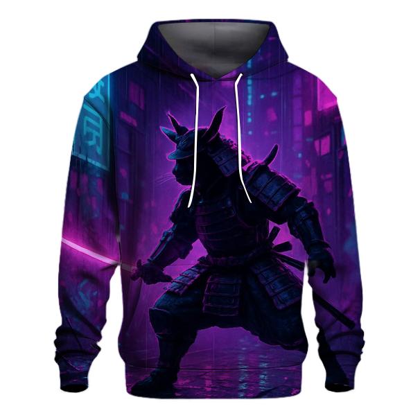 Neon Alley Samurai Cat heavyweight hoodies