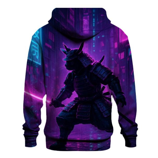 Neon Alley Samurai Cat heavyweight hoodies