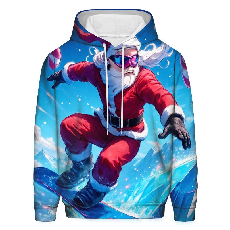 Snowboard Santa Air printed hoodies