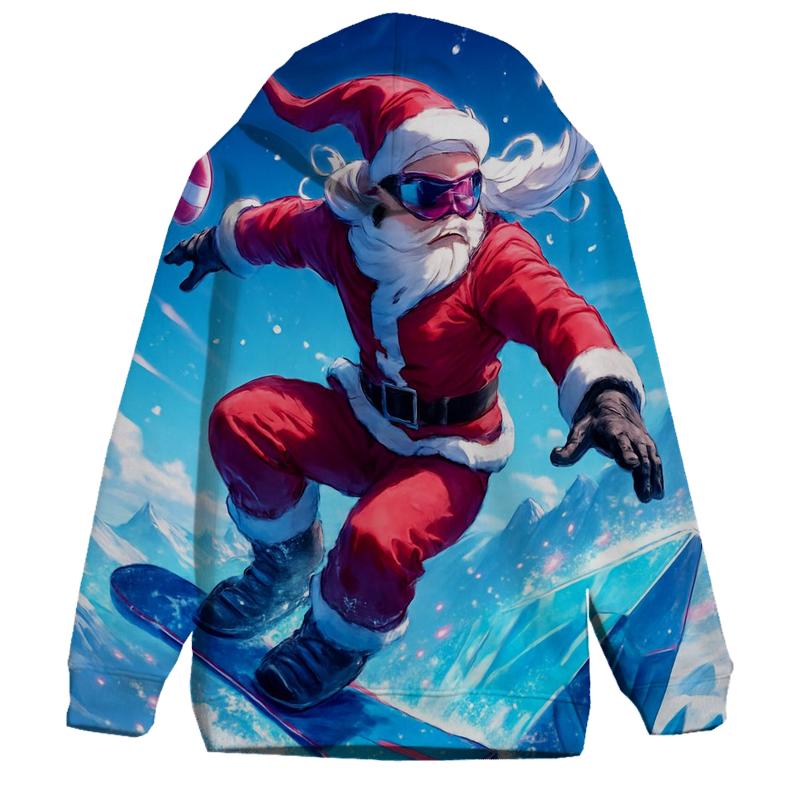 Snowboard Santa Air printed hoodies