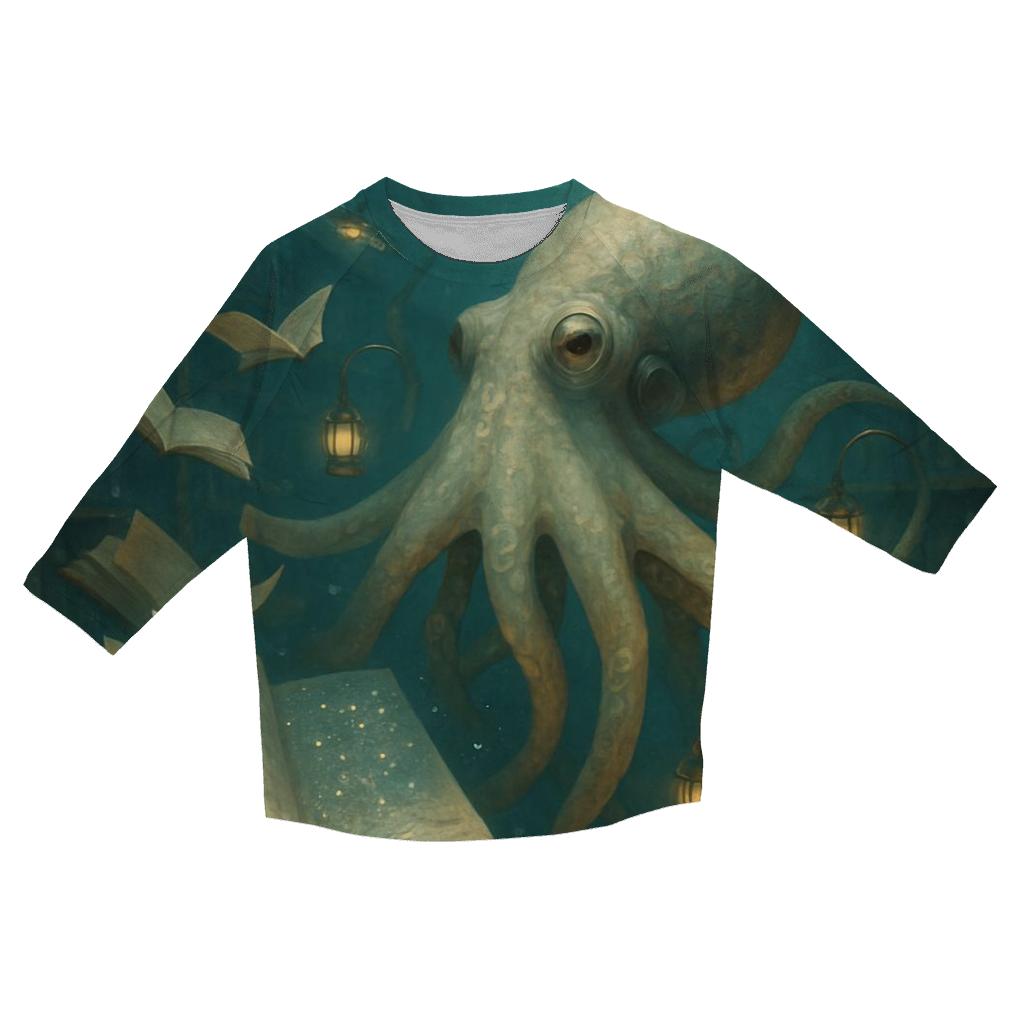Random Lantern Octopus printed three quarter sleeve shirts
