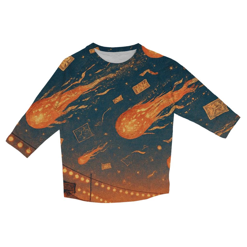 Random Meteor Kite Festival designer 3/4 sleeve blouses