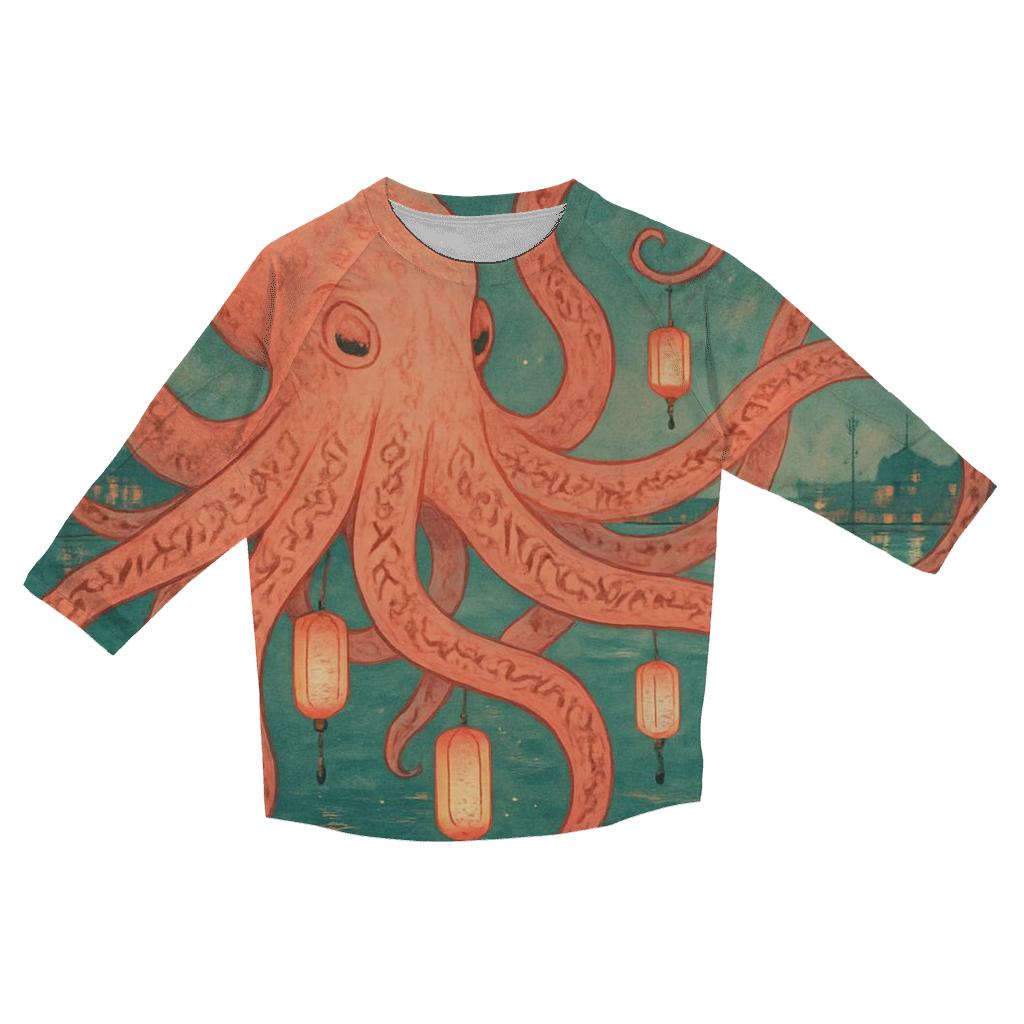 Random Paper Lantern Kraken custom 3/4 sleeve shirts