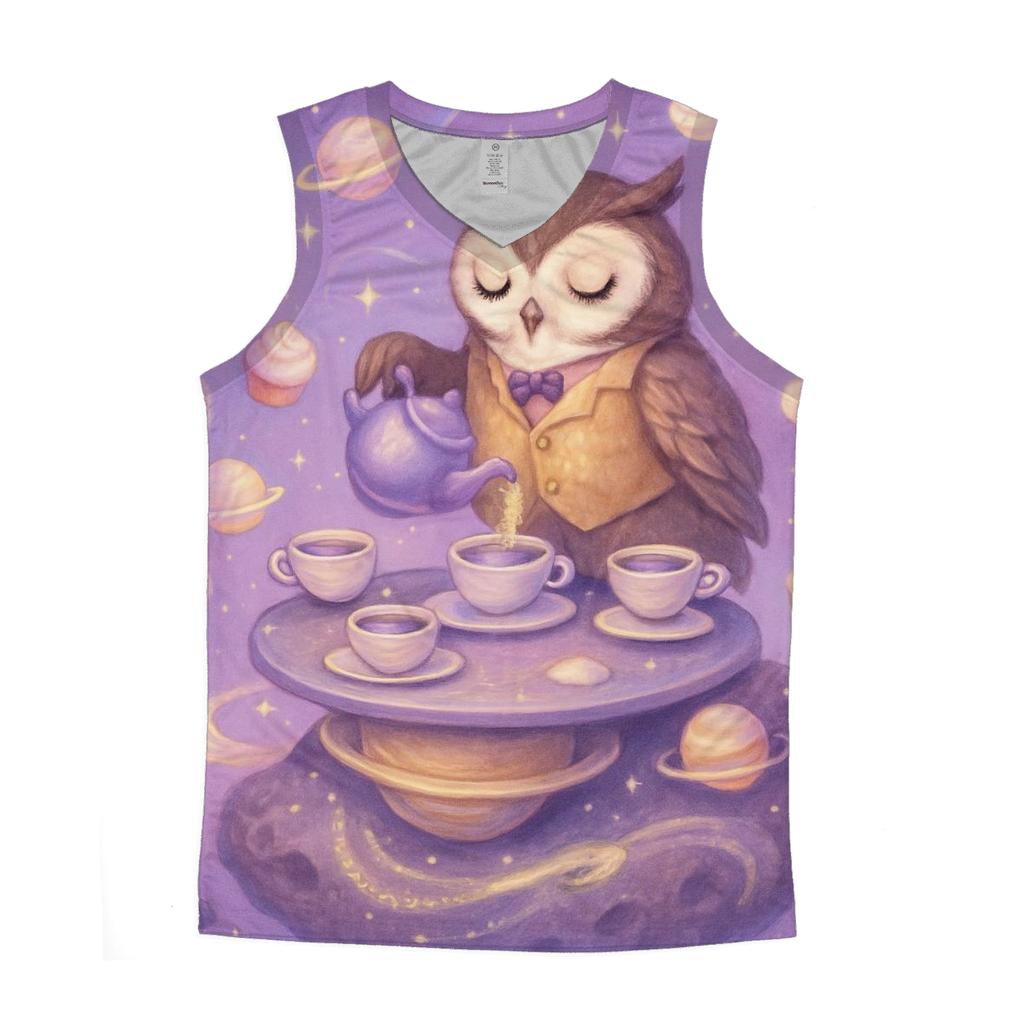 Random Cosmic Tea Party graphic print tank tops