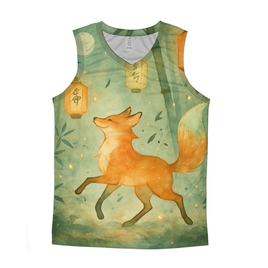 Random Lantern Foxglow graphic print tank tops