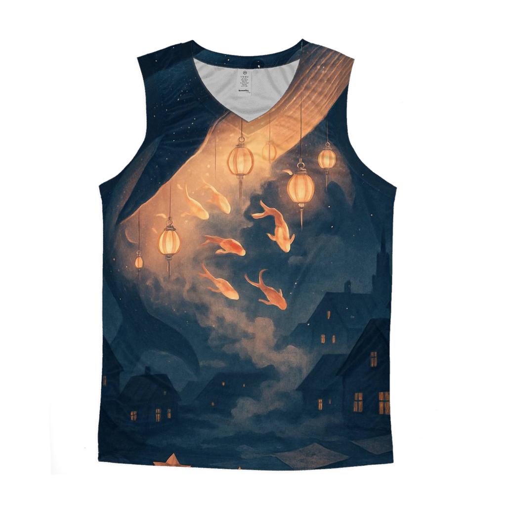 Random Lantern Whale Song cotton sleeveless tops