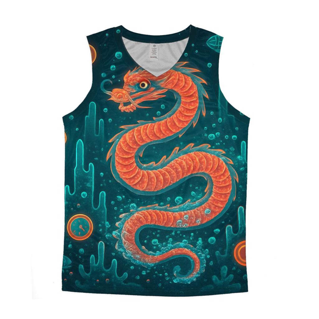 Random Neon Coral Dragon designer workout tanks