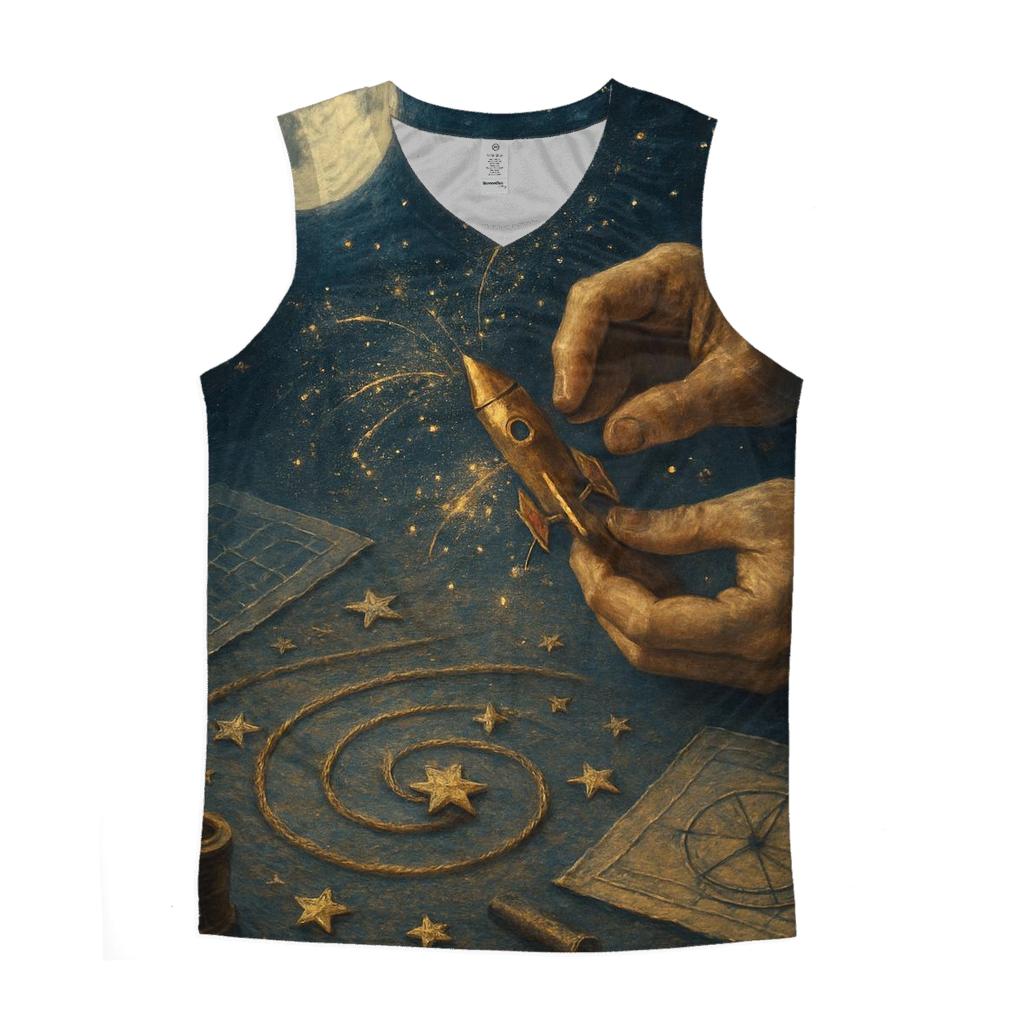 Random Moonlight Engineer graphic print tank tops