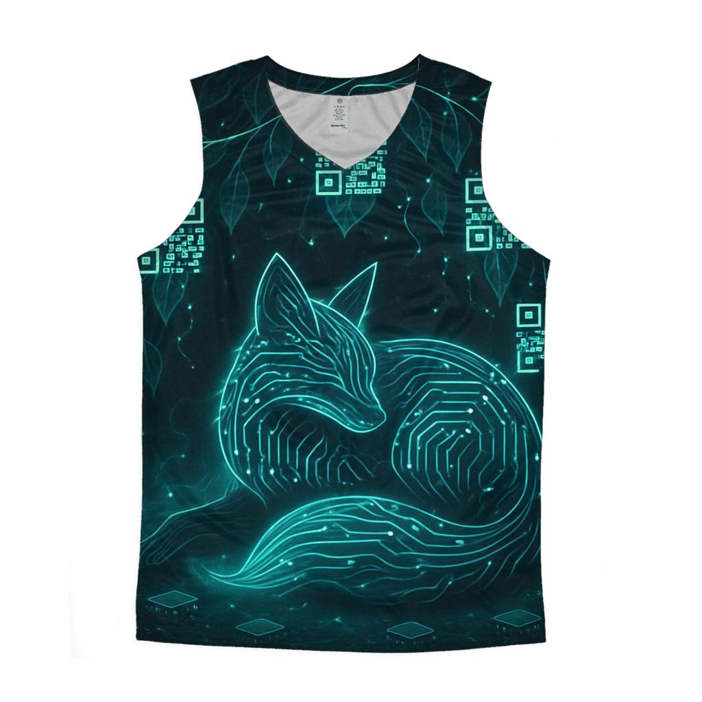 Random Circuitry Garden Fox cotton sleeveless tops