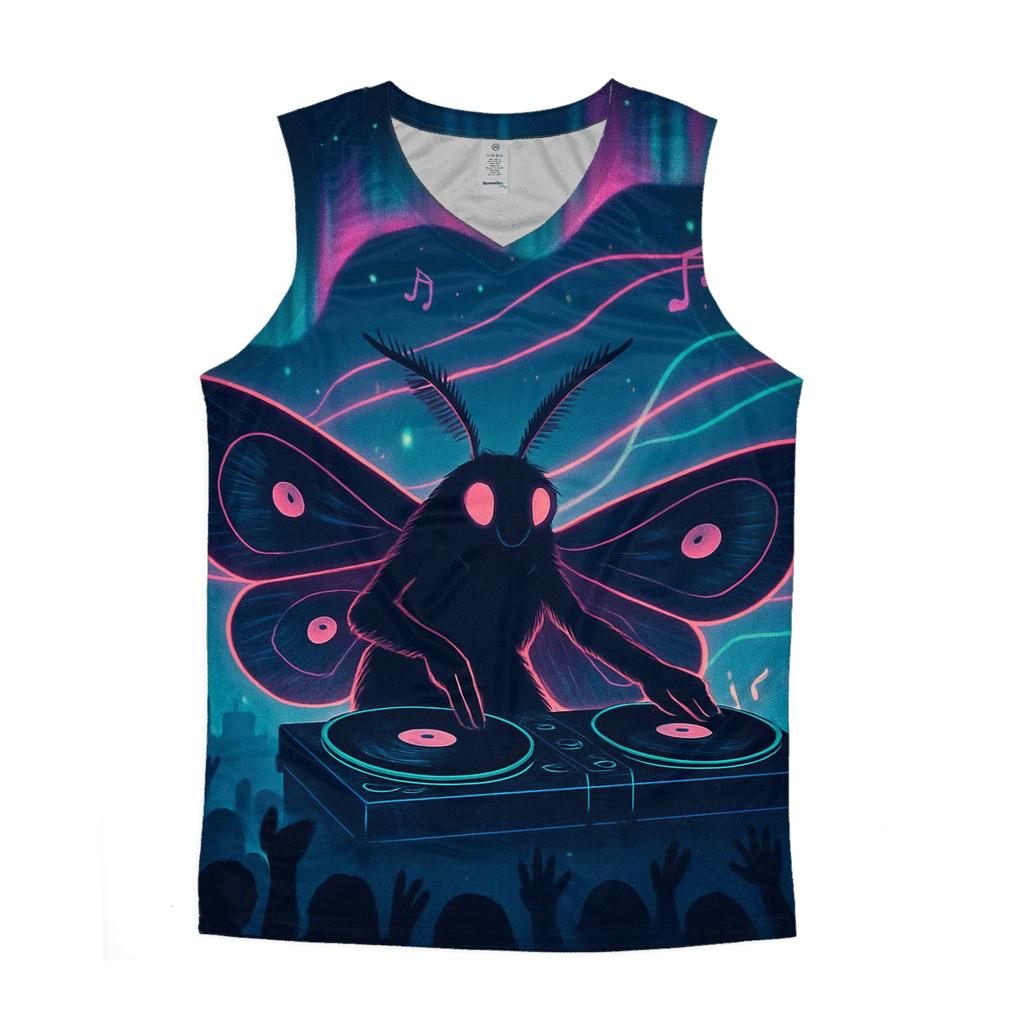 Random Vinyl Moth DJ sports performance tank tops