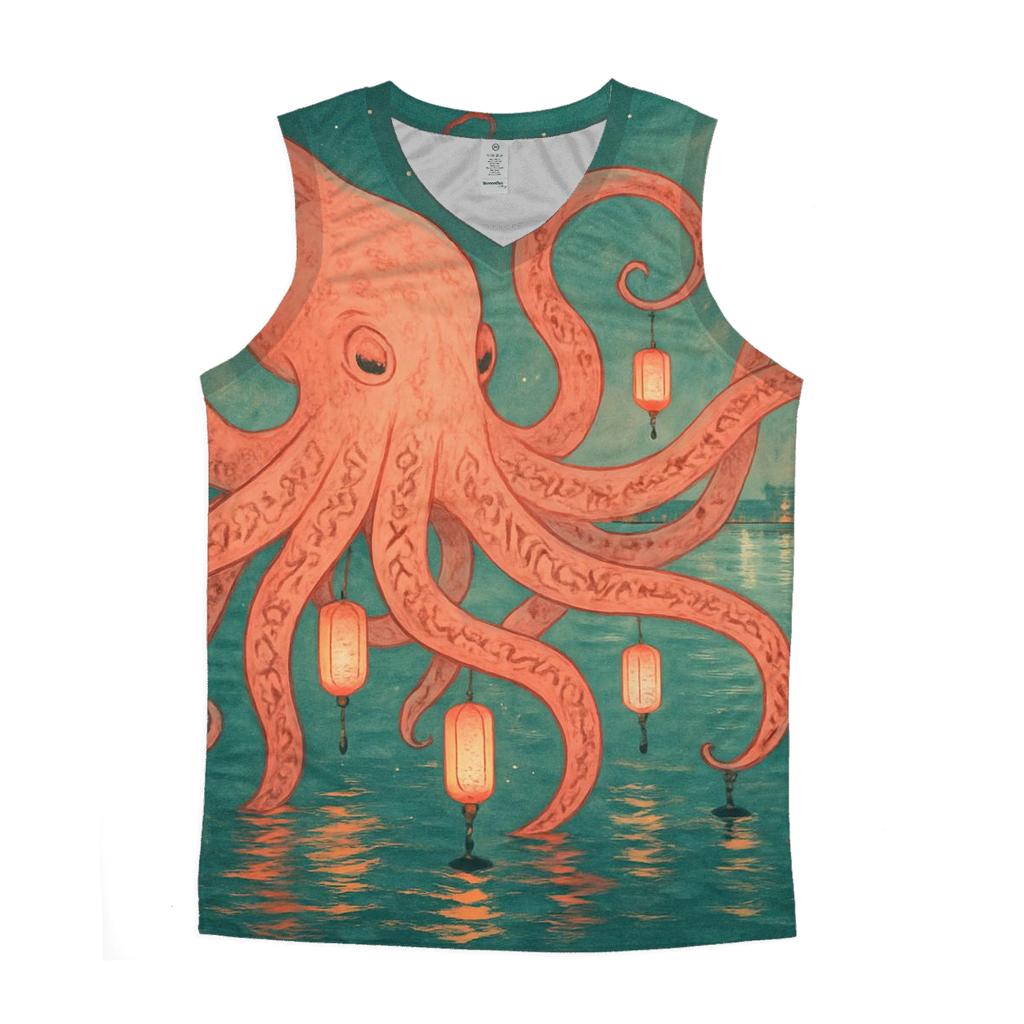 Random Paper Lantern Kraken casual summer tank tops