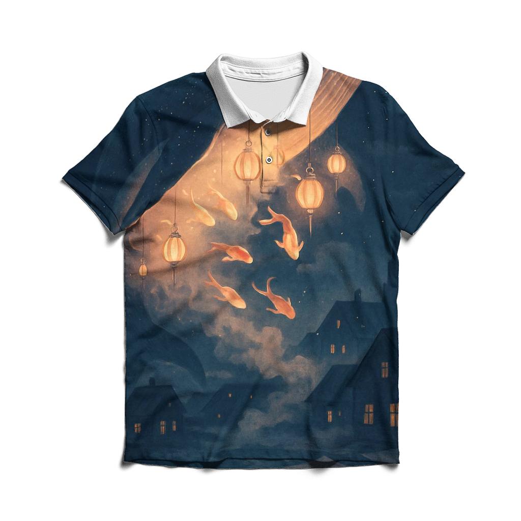 Random Lantern Whale Song personalized polo shirts