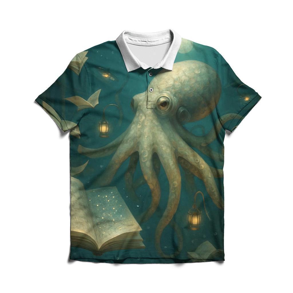 Random Lantern Octopus stylish collar polo tees