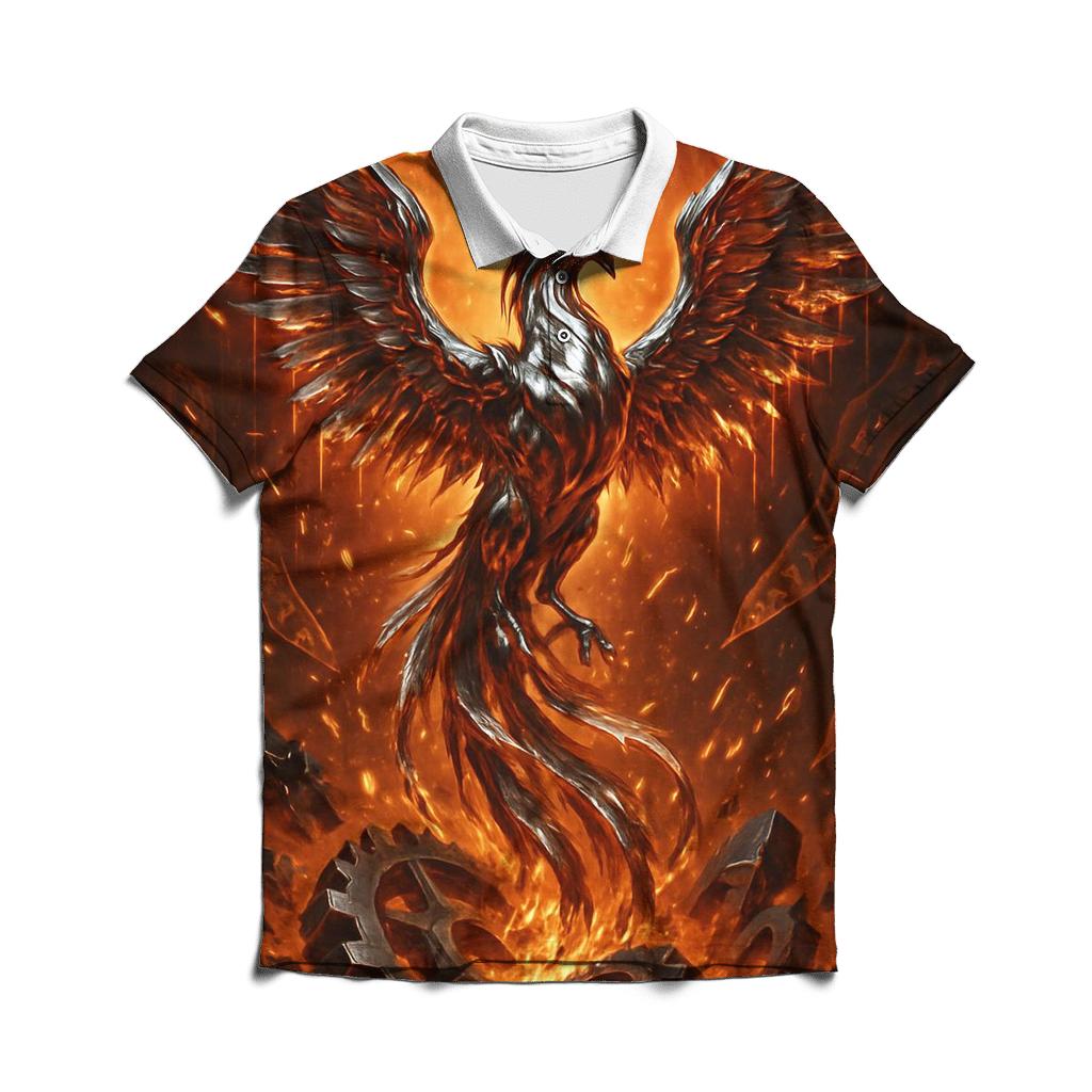 Random Alloy Phoenix embroidered polo tops