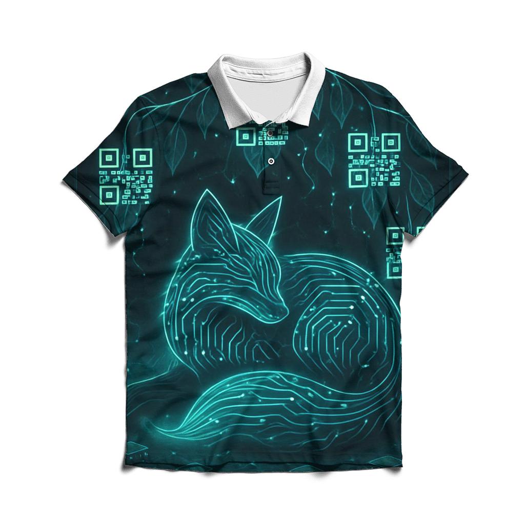 Random Circuitry Garden Fox embroidered polo tops
