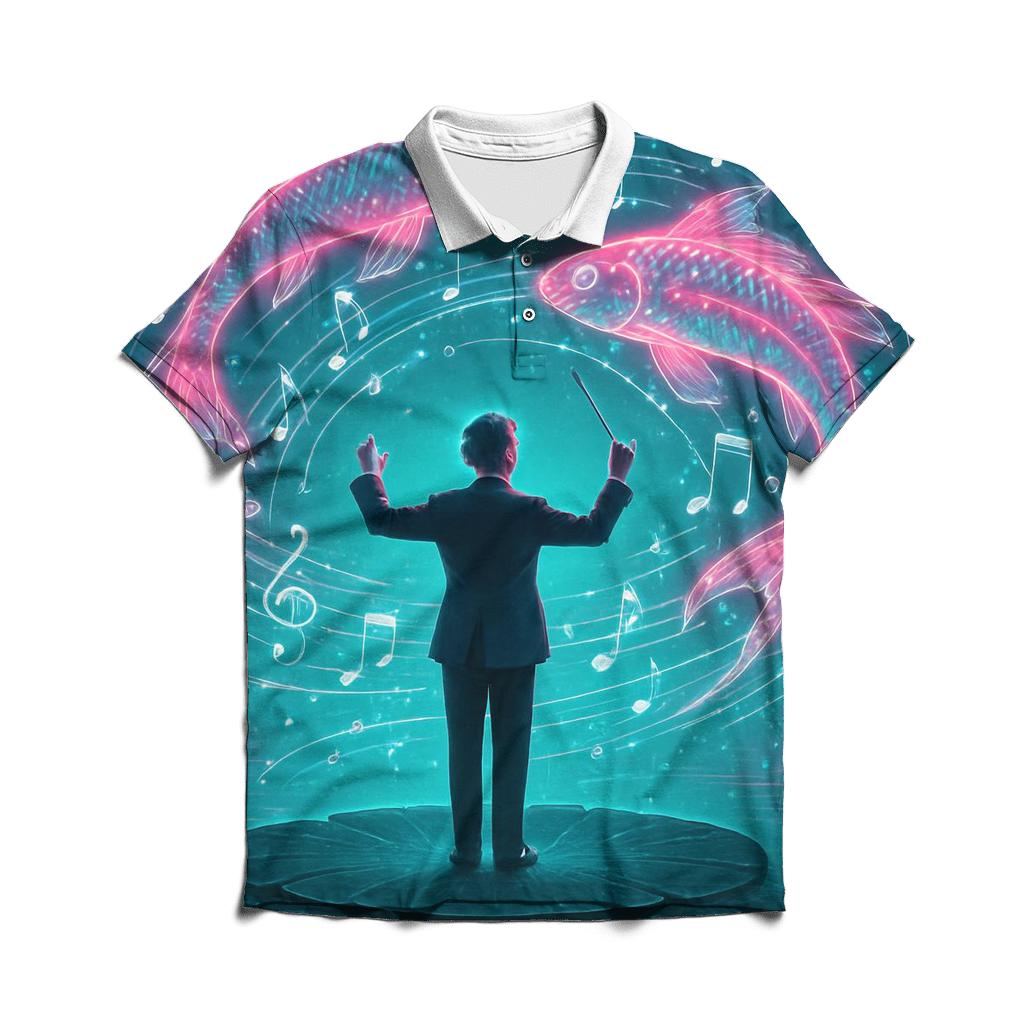 Random Neon Koi Conductor personalized polo shirts