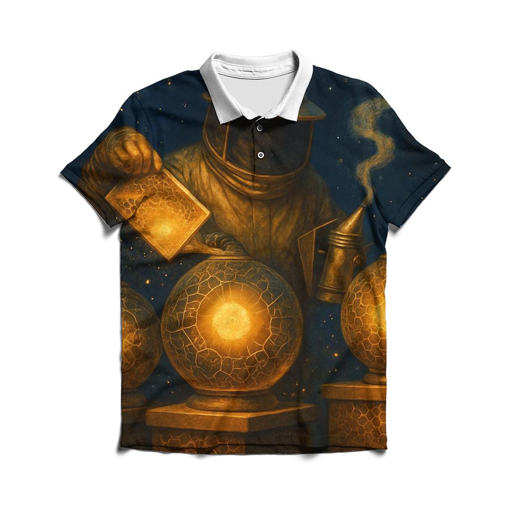 Random Celestial Beekeeper branded logo polo shirts