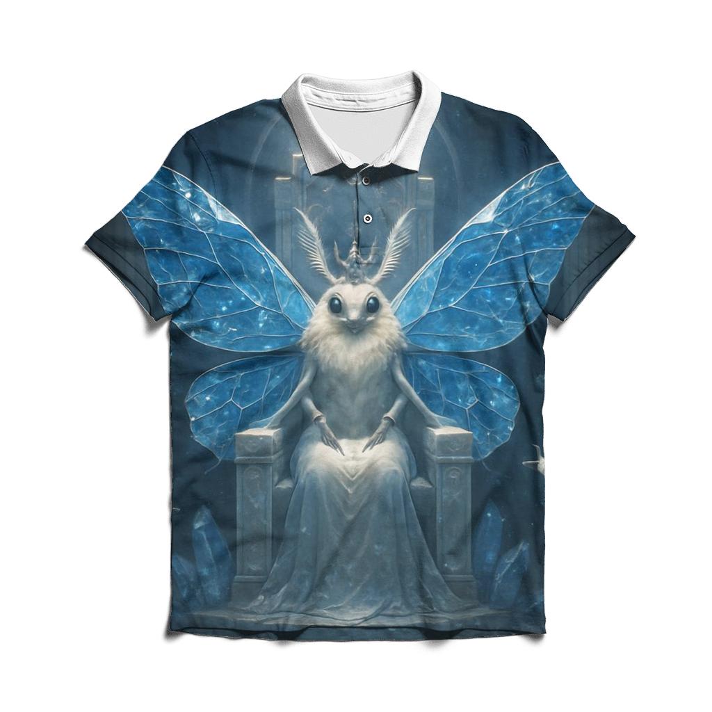 Random Sapphire Moth Queen premium cotton polo shirts