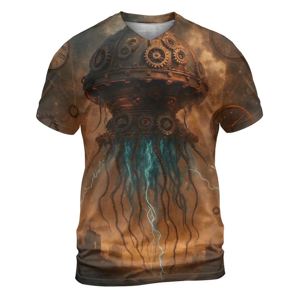 Random Clockwork Jelly creative print fashion shirts