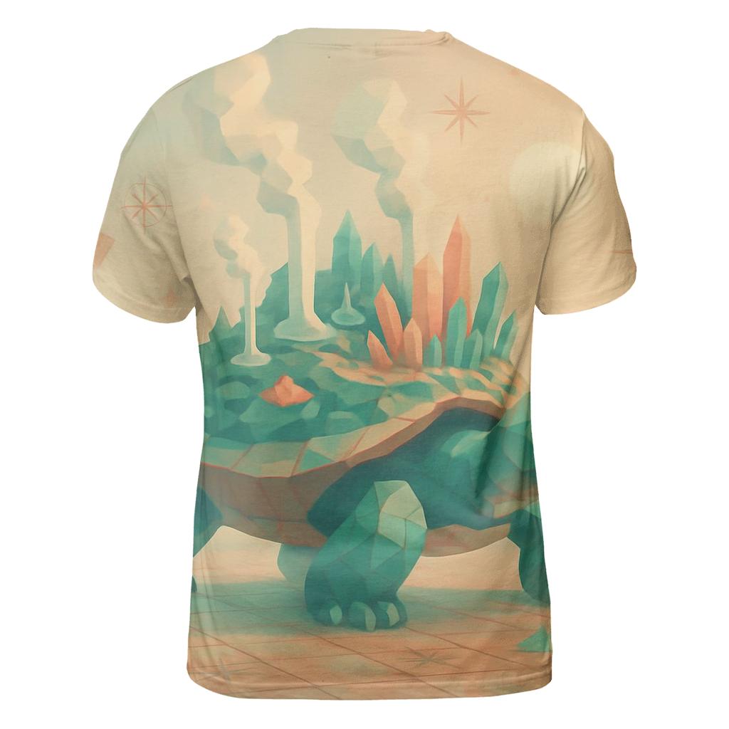 Random Geo Turtle Island artistic all-over print tops