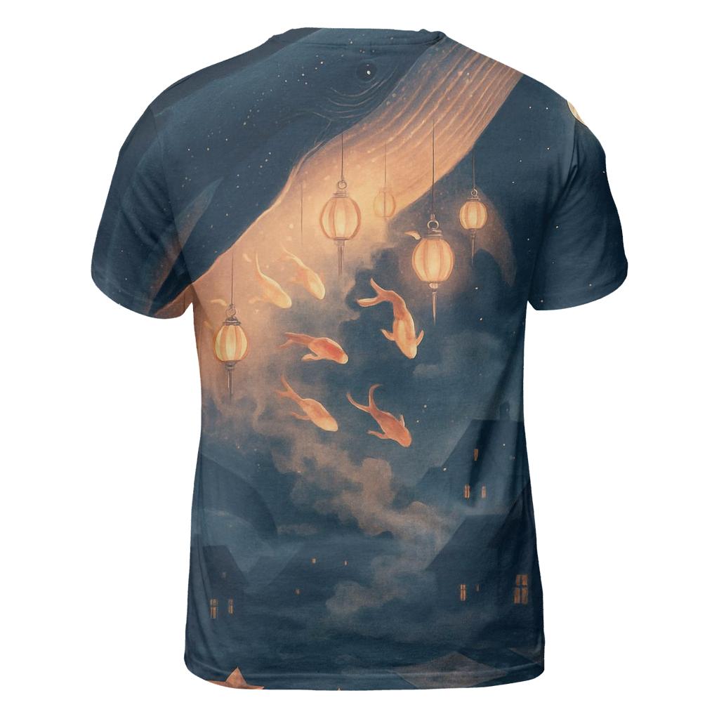 Random Lantern Whale Song creative print fashion shirts