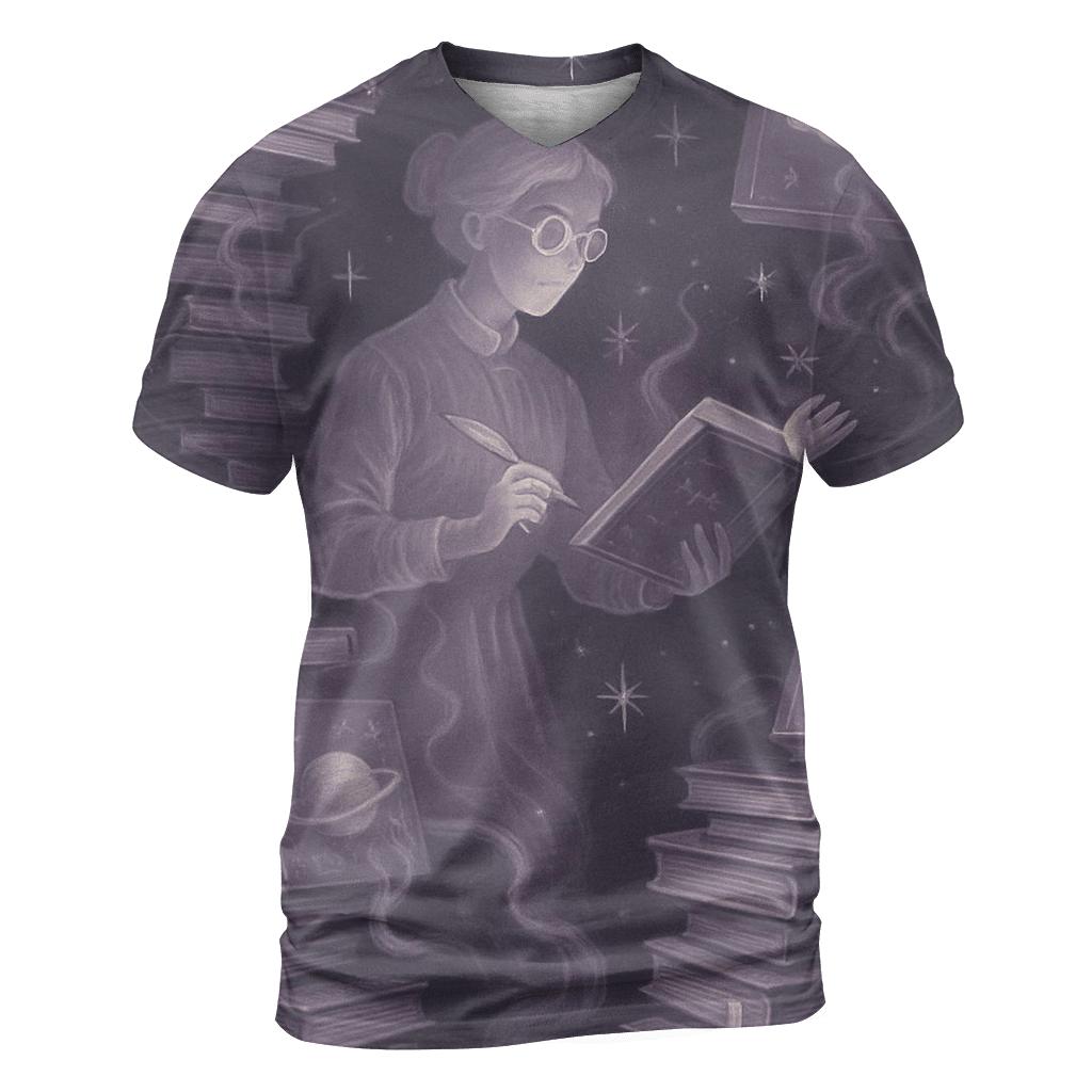 Random Phantom Librarian artistic all-over print tops
