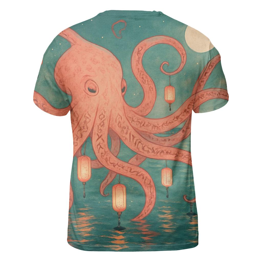 Random Paper Lantern Kraken designer pattern shirts