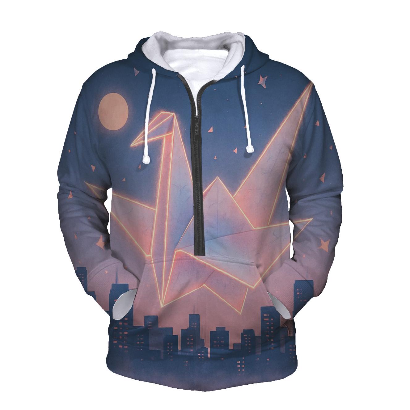 Random Paper Crane Skyline hoodies fashion