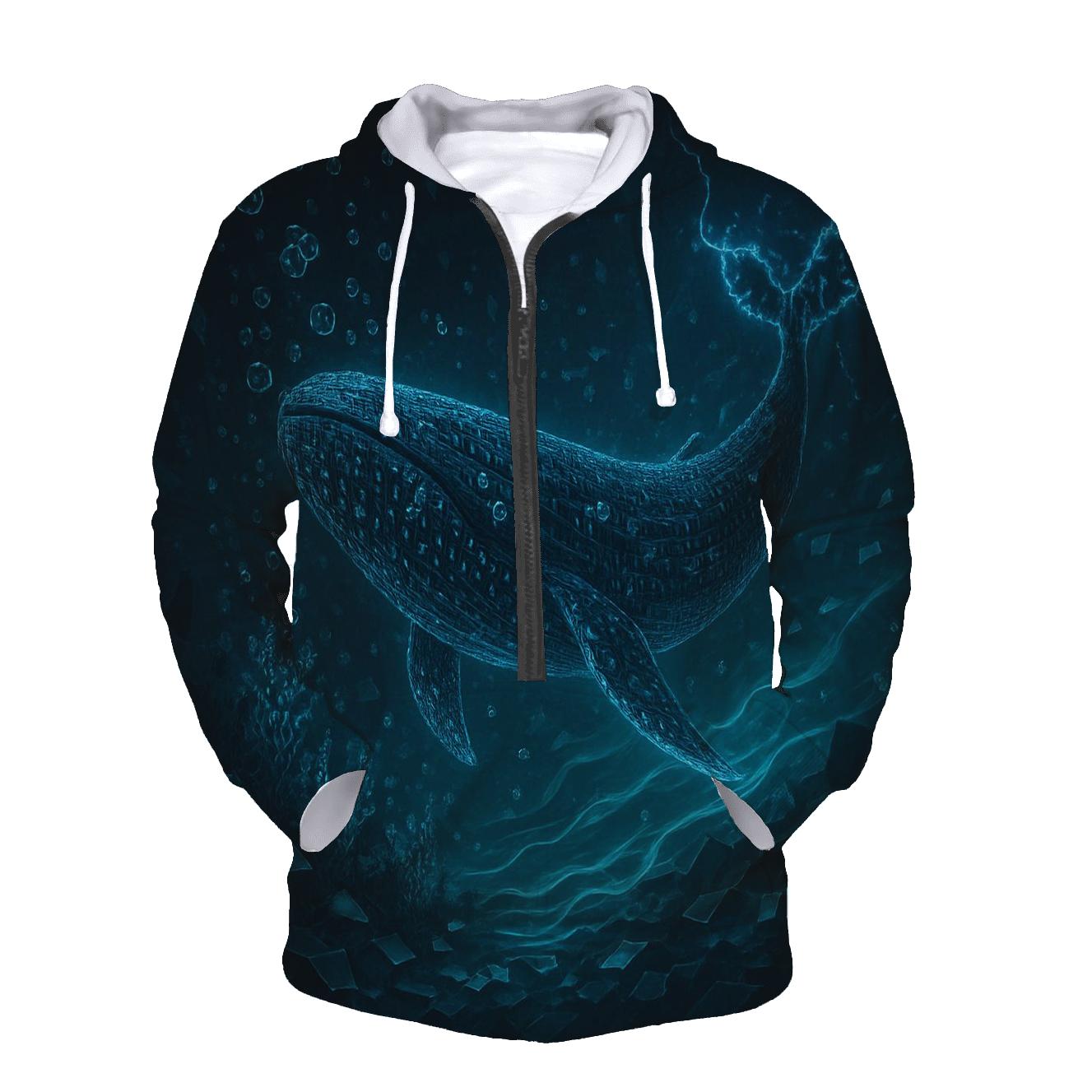 Random Binary Whale graphic hoodies