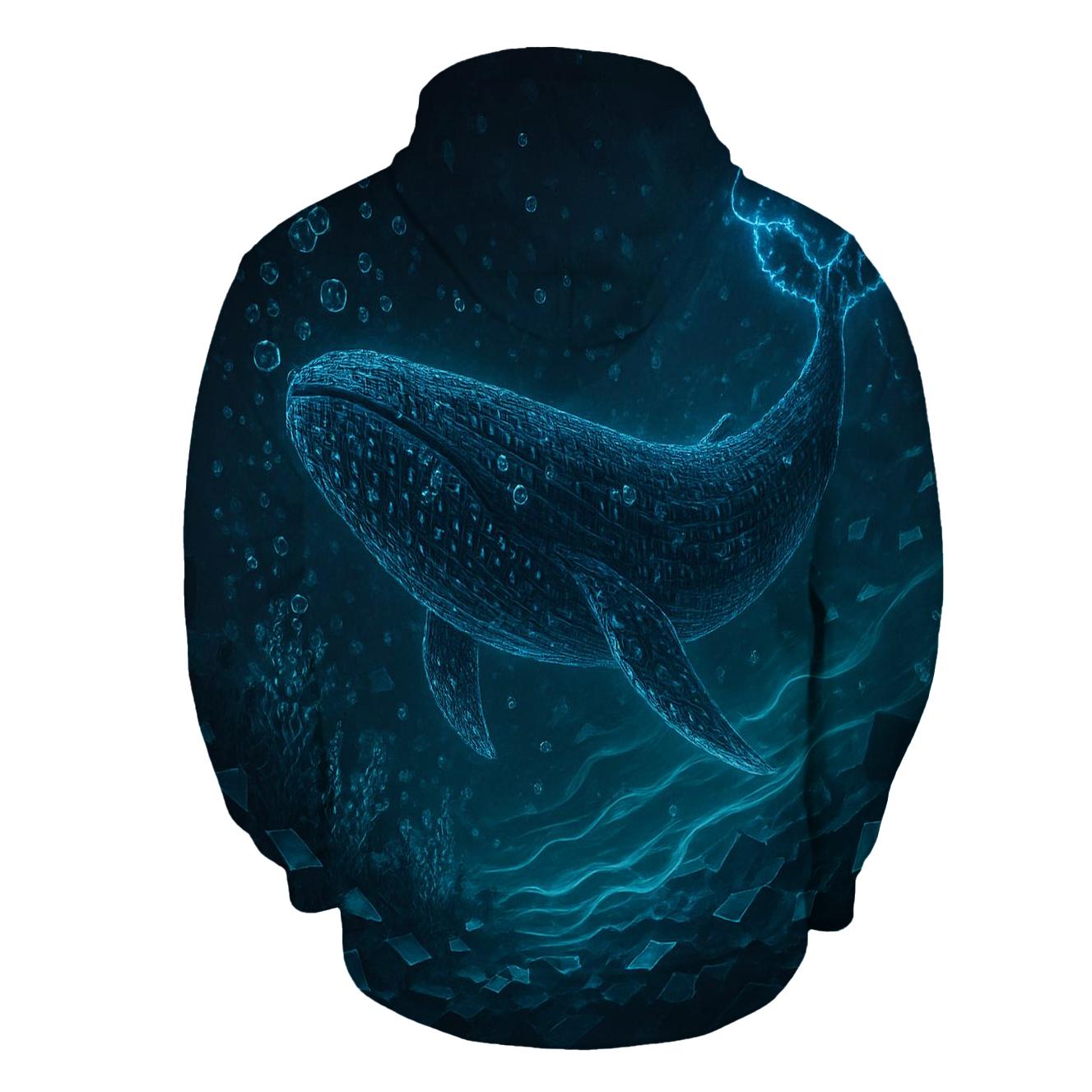 Random Binary Whale graphic hoodies