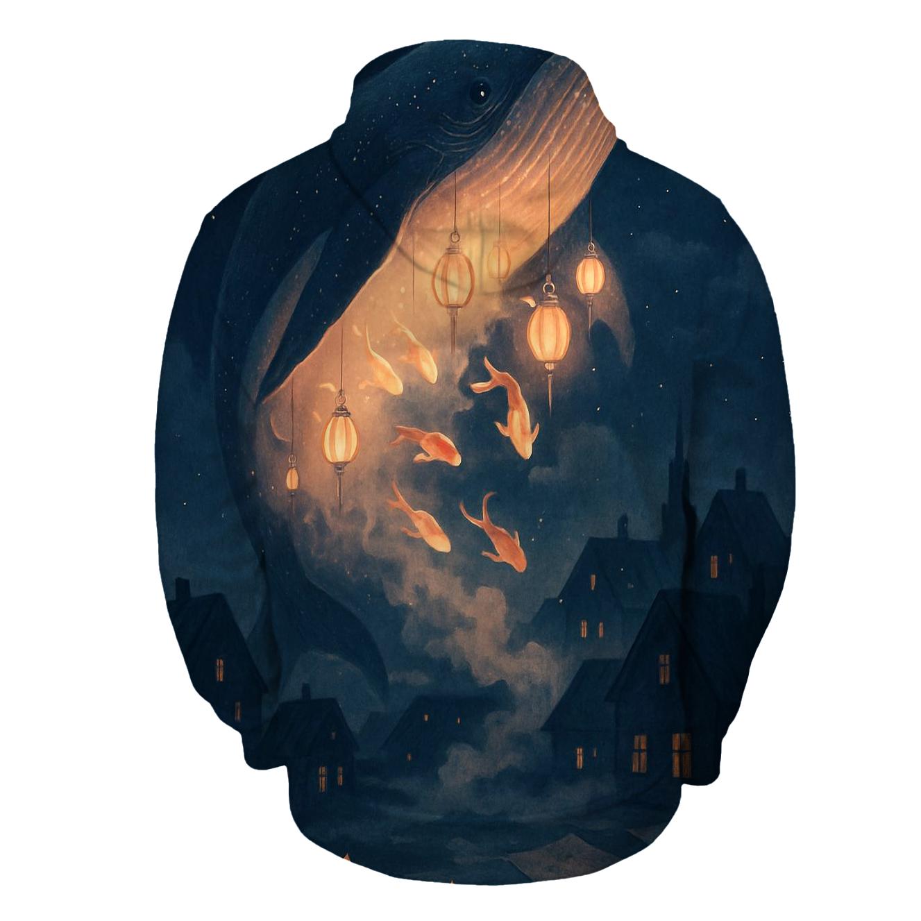 Random Lantern Whale Song graphic hoodies